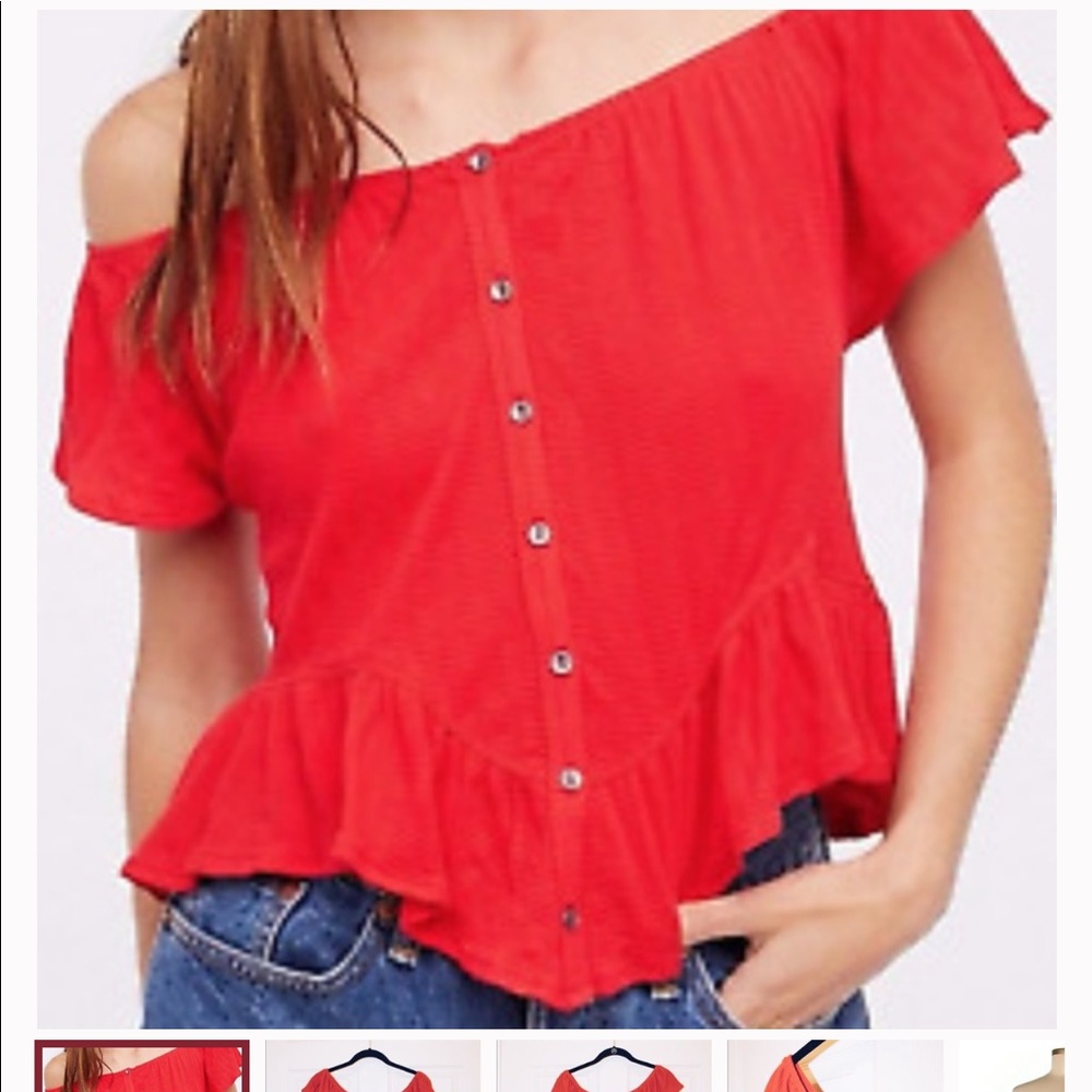 Free People Off the Shoulder Blouse